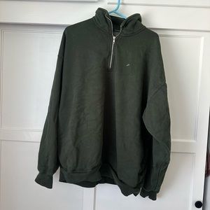 Dark green Brandy Melville, quarter zip sweatshirt
